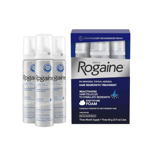 Men s Rogaine 5 Minoxidil Topical Foam Unscented 3 Mo Supply - Rogaine Official Imagery - 1