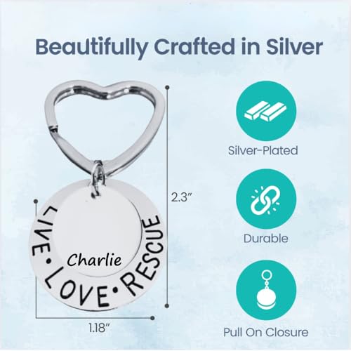 Infinity Collection Personalized Dog Rescue Keychain – - Product Imagery