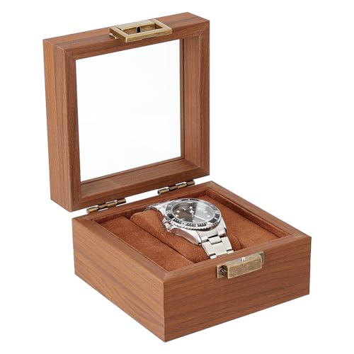 AHANDMAKER Single Watch Display Stand with Clear Glass Window - Product Imagery