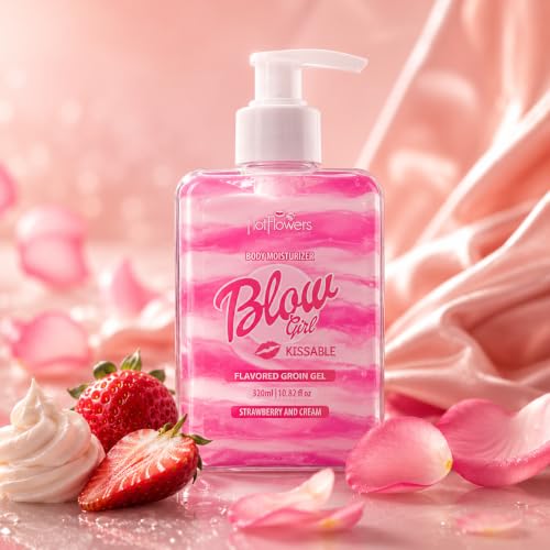 HOT FLOWERS Blow Girl Lickable Body Moisturizer, Strawberry & - Product Imagery