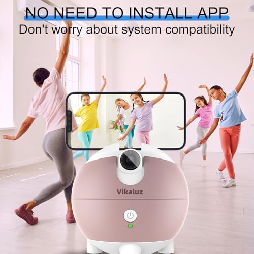 Auto Face Tracking Tripod, 360° Rotating AI-Powered Cell Phone - Product Imagery