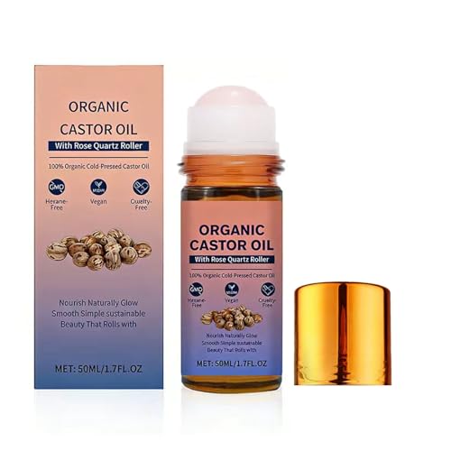Organic Castor Oil Roll On with Rose Quartz Roller 100 - HTBGAA Official Imagery - 1
