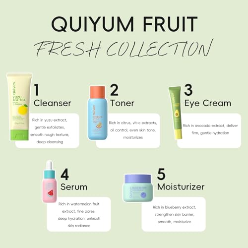 Fruit Skincare Set for Teen Girl, 5 Daily Routine Beauty Skin - Product Imagery