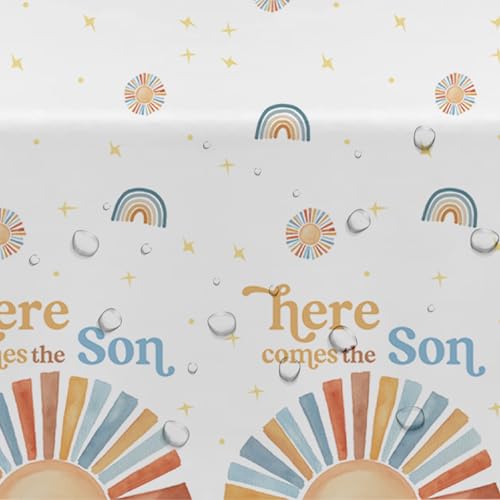 Sunshine Here Comes The Son Baby Shower Decorations Tablecloth, - Product Imagery