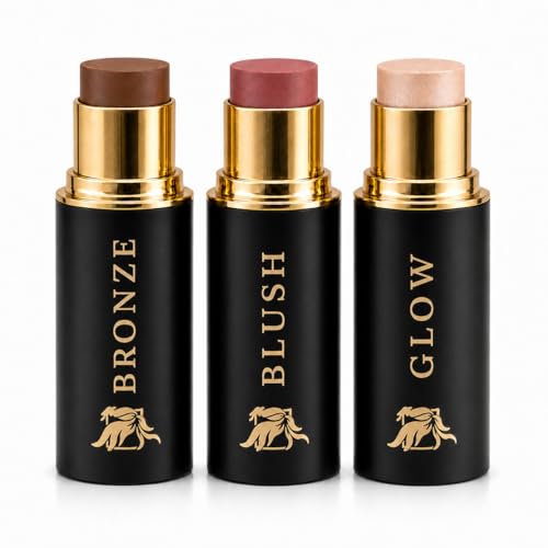 Cream Contour Stick Set Blush Bronzer Highlighter Trio - Phoenix Beauty Official Imagery - 1