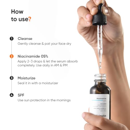Minimalist 5% Niacinamide Face Serum with Hyaluronic Acid for - Product Imagery