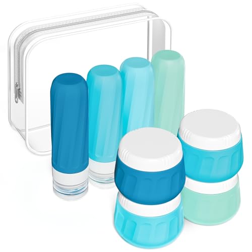 Travel Size Toiletries 8 Pack TSA Approved 3oz Silicone - Mrsdry Official Imagery - 1