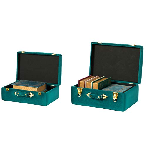 Vintiquewise Decorative Tufted Velvet Suitcase Treasure Chest - Product Imagery