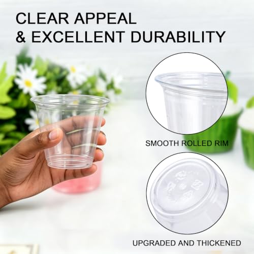 Lamosi 100 Pack 9 oz Clear Plastic Cups Disposable Cups - Product Imagery