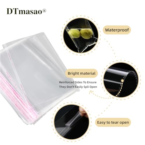 DTmasao 4x6 Inches 100 Pcs Clear Self Sealing Cellophane Bags - Product Imagery