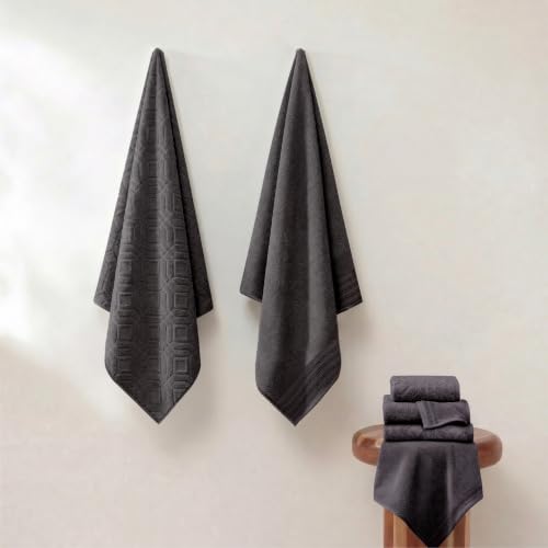 Modern Threads 6 Piece Bath Towel Set – Bathroom Towel Set with - Product Imagery
