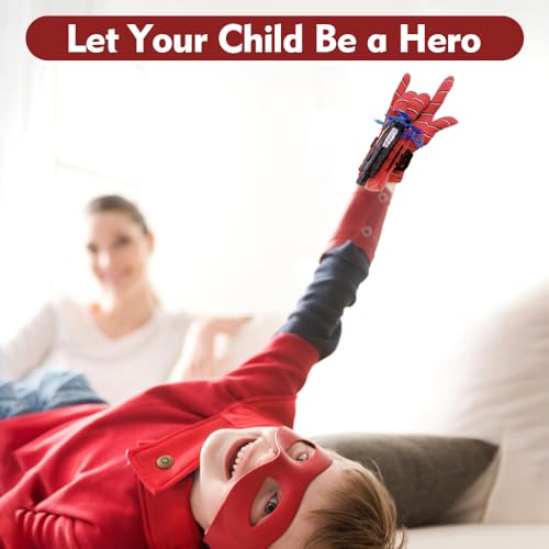 Xohny Spider Web Shooters with Glove for Kids Cosplay Party Favor - Product Imagery
