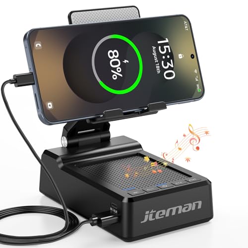 JTEMAN Phone Stand with Bluetooth Speaker and Charging Function - Product Imagery