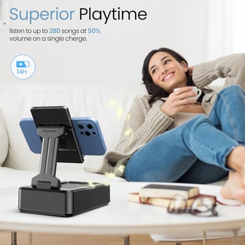 Gifts for Men Foldable Cellphone Stand with Bluetooth Speaker - Product Imagery