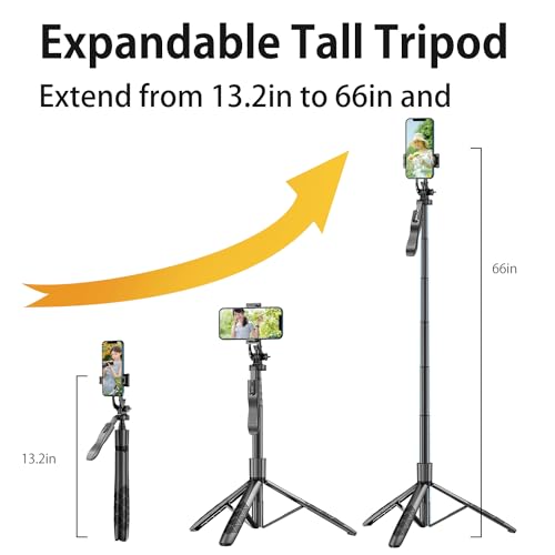 Selfie Stick Tripod,Tripod with 360 Degree Rotatable Phone - Product Imagery