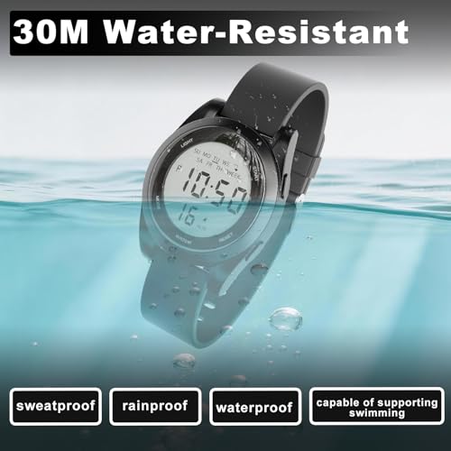 30M Water Resistant Digital Sports Watch with EL Backlight - Product Imagery