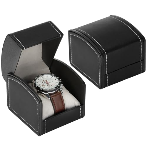 Luxury Single Watch Gift Box with Removable Pillow, PU Leather - Product Imagery