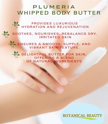Botanical Beauty PLUMERIA WHIPPED BODY BUTTER with Shea Butter, - Product Imagery