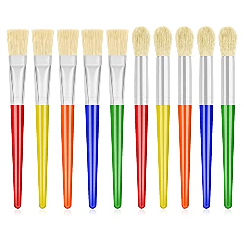 10Pcs Paint Brushes for Kids, Anezus Kids Paint Brushes Toddler - Product Imagery