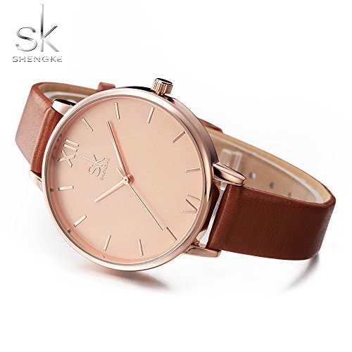 SHENGKE Creative Simplicity Women Watch Genuine Leather Elegant - Product Imagery