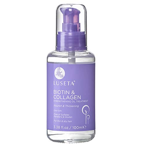 L LUSETA Biotin & Collagen Hair Oil Serum for Thin Hair, 3.38 fl oz - L LUSETA Official Product View 1