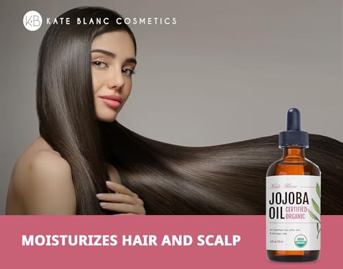 Kate Blanc Cosmetics Organic Jojoba Oil for Hair, Skin, Face, - Product Imagery