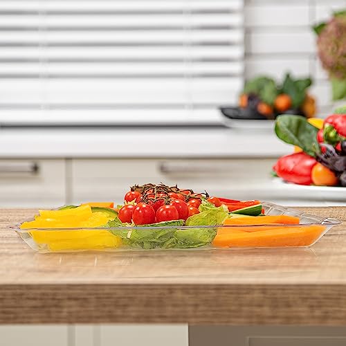 6 Pack Clear Plastic Serving Trays for Party, 9 x 13 Inch - - Product Imagery