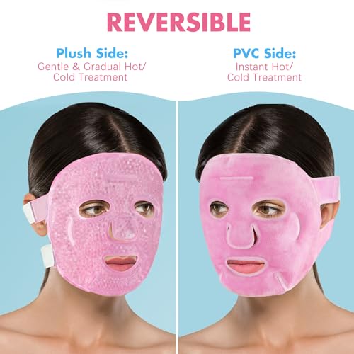 LotFancy Face Ice Pack, Reusable Ice Face Mask, Gel Bead Cold - Product Imagery