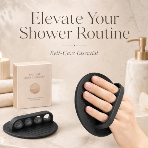2 Pack Exfoliating Glove Set, Silicone Body Scrubber for Shower - Product Imagery