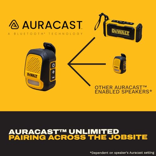 DEWALT Heavy Duty Wearable Bluetooth Speaker Pro Max (New Model) - Product Imagery