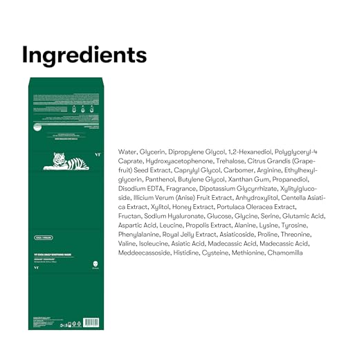 VT COSMETICS CICA Daily Soothing Mask, 30 Sheet - Product Imagery