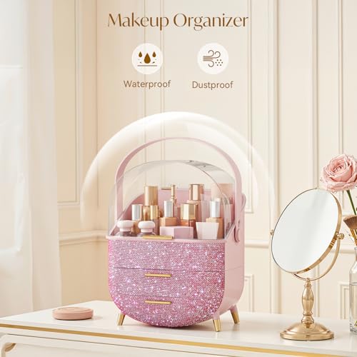 Bling Makeup Organizers for Teen Girl Gifts, Cosmetic Display - Product Imagery
