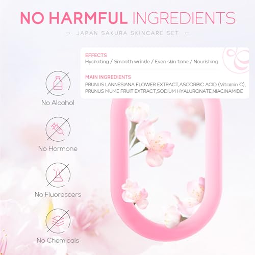 6 Pcs Skin Care Sets JAPAN SAKURA Women Beauty Gift Sets - Product Imagery