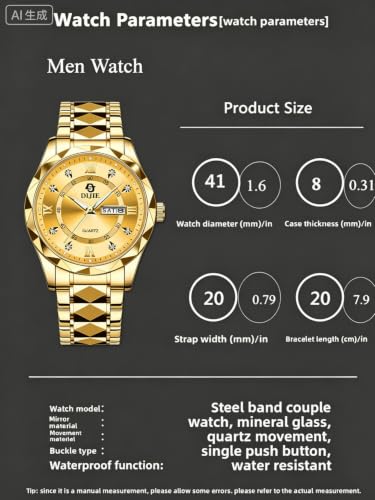 Men Women Stainless Steel Quartz Watch, Business Dress Wrist - Product Imagery