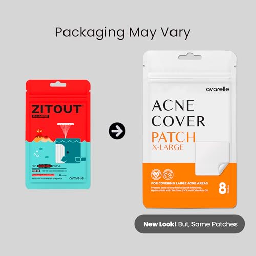 AVARELLE XL Large Hydrocolloid Acne Cover Patches for Face & - Product Imagery