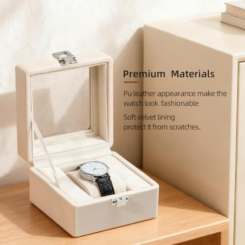 Watch Box, 1 Slot Watch Display Case for Men & Women, Removable - Product Imagery