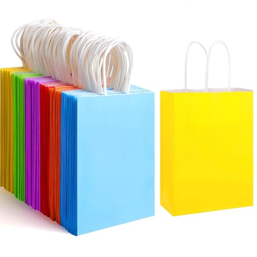 XPCARE 32Pcs Paper Gift Bags 5.25x3.25x8.25'' Kraft Paper Party - Product Imagery