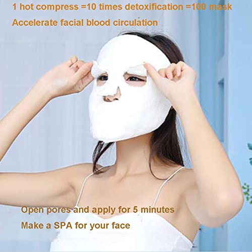 2 Pcs Hot Compress Face Towel Masks,Reusable Facial Steamer Towel - Product Imagery
