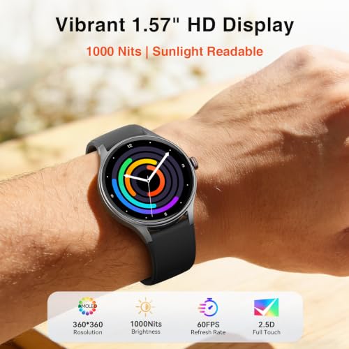 Fitpolo Smart Watch for Men Android & iPhone (2 Bands Jet Black) - Product Imagery