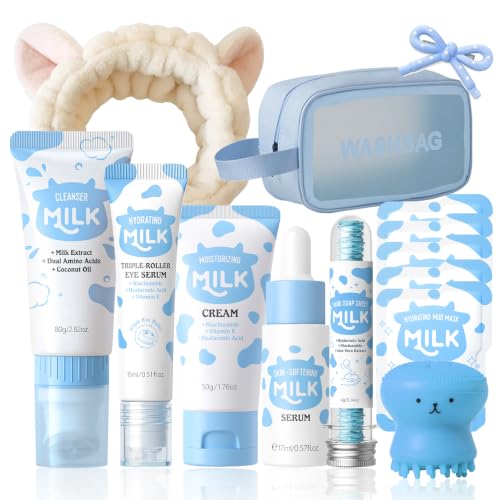 13PCS Milk Skincare Set for Kids - Kids Face Care Kit, Cute - Product Imagery