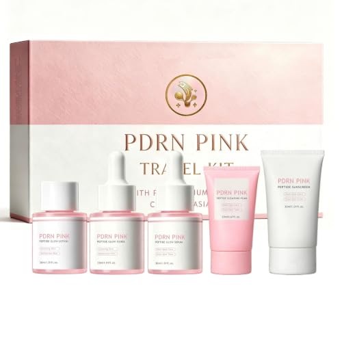 New Irven Pink PDRN Facial Skin Care Set, Portable Travel - Product Imagery