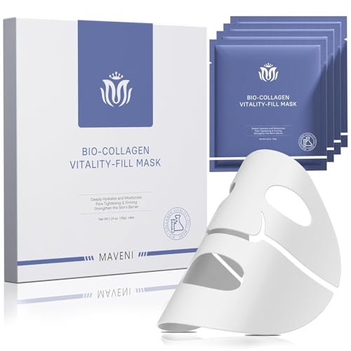 MAVENI Bio-Collagen Face Masks, Real Deep Collagen Mask, - Product Imagery