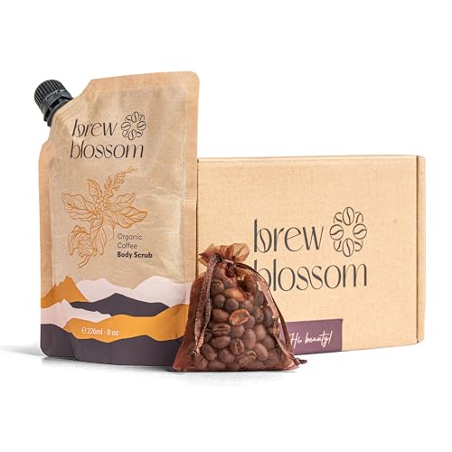 Brewblossom Organic Robusta Coffee Body Scrub with Coconut Oil & Shea Butter - - Brewblossom Official Product View 1