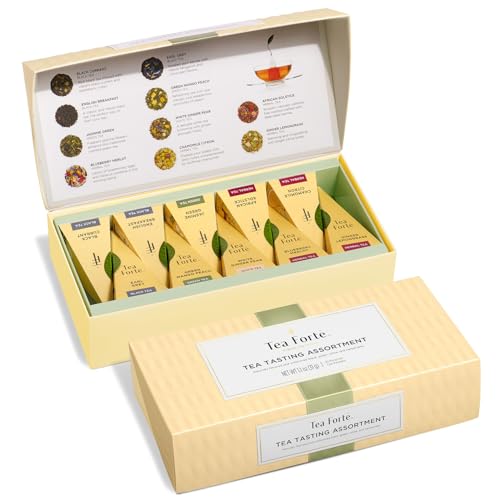 Tea Forte Tea Sampler 10 Pyramid Infuser Bags Premium Tea - Tea Forte Official Imagery - 1