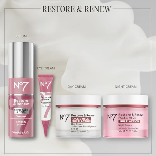 No7 Restore & Renew Sculpting Night Cream for Face & Neck, 1.69 - Product Imagery