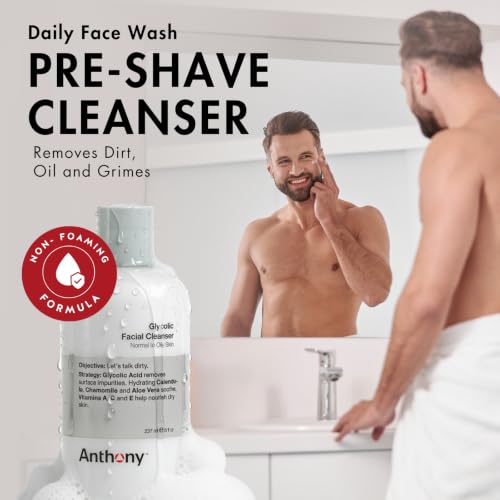 Anthony Glycolic Acid Face Wash, Glycolic Acid Cleanser for Men, - Product Imagery