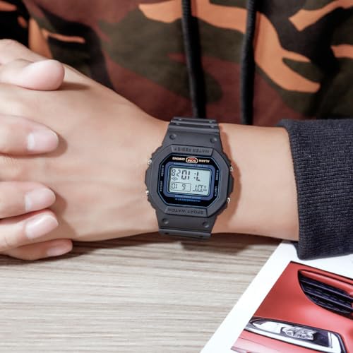 PASOY Digital Watch for Men and Women, Dual Time, 50M Water - Product Imagery