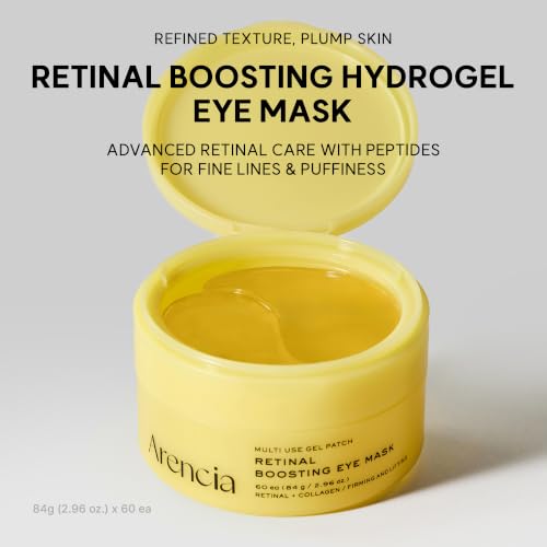 ARENCIA Retinal Boosting Eye Patch, Hydrogel Under Eye Mask with - Product Imagery