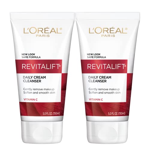 L'Oreal Paris Revitalift Daily Cream Cleanser, Gentle Makeup - Product Imagery
