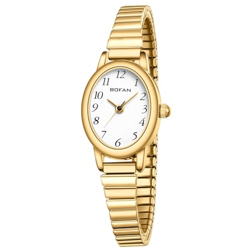 BOFAN Small Gold Watches for Women Easy Read Ladies Quartz Wrist - Product Imagery